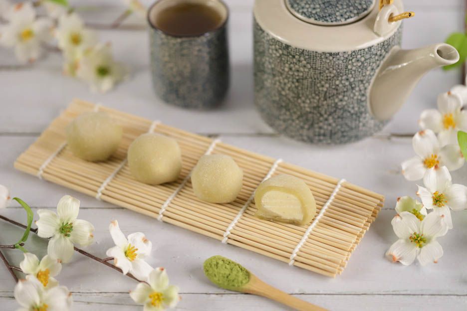 Mochi tè matcha-vaniglia