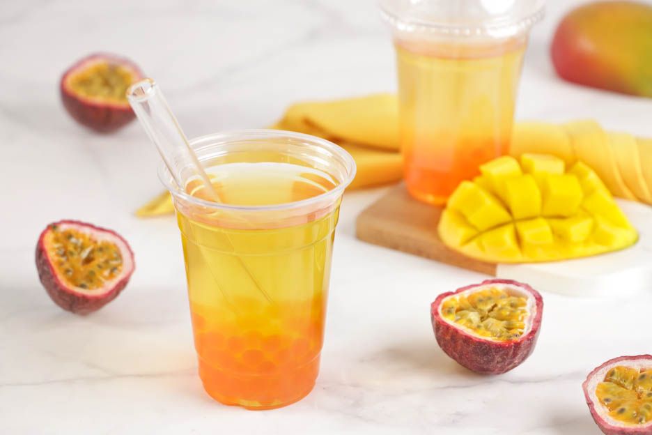 Bubble tea mango-passion