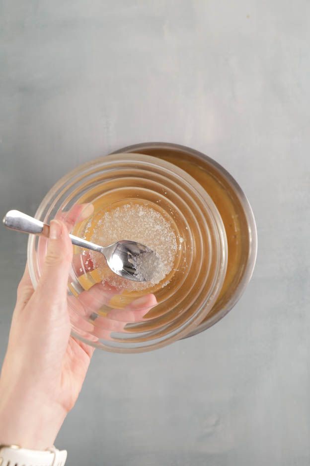 Caramel cremeux insert in a silicone yule log mould