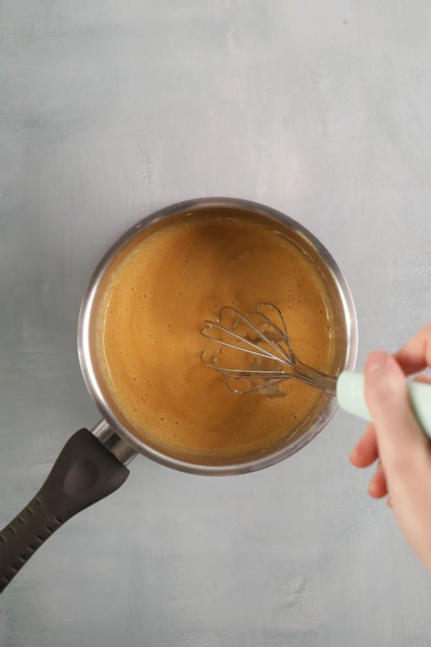 Caramel cremeux ready to be frozen for the yule log