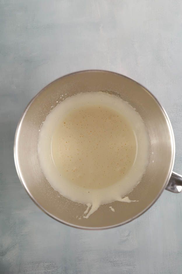 Egg whites set aside for the Joconde sponge preparation