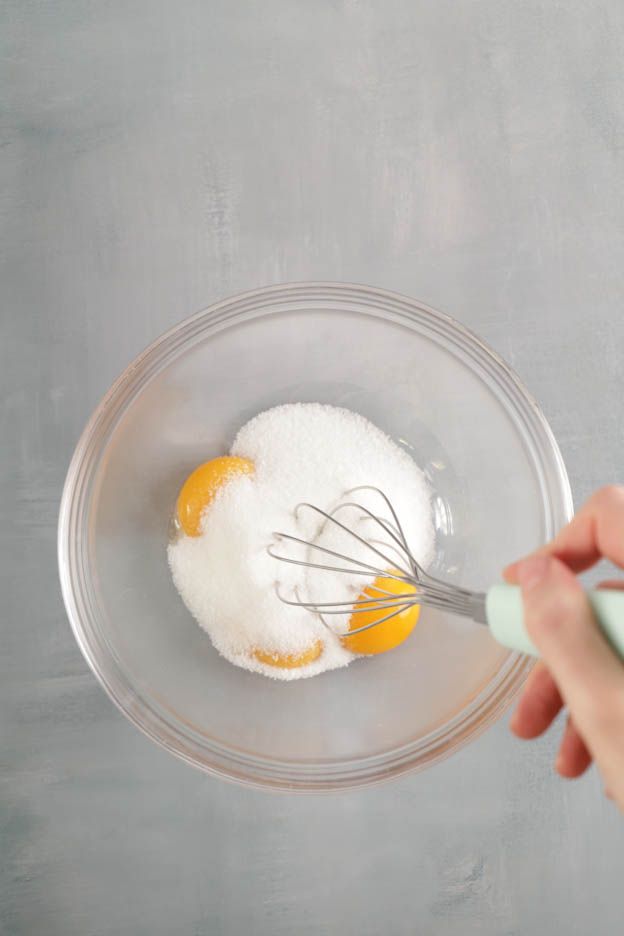 Whipped vanilla mousse mixture ready for the mould