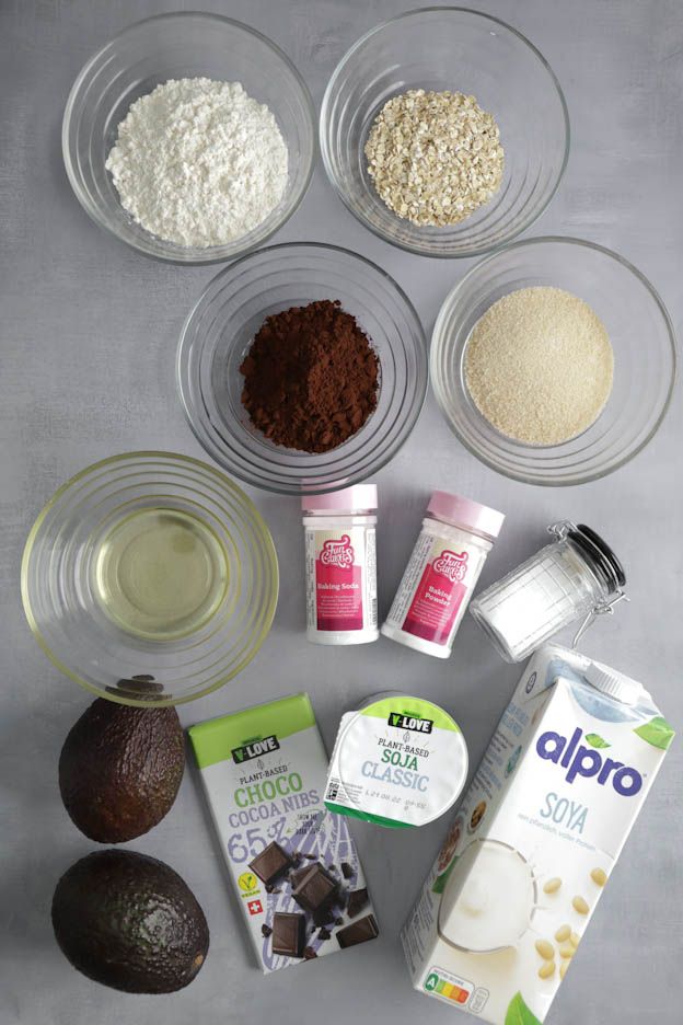 Vegan brownie ingredients