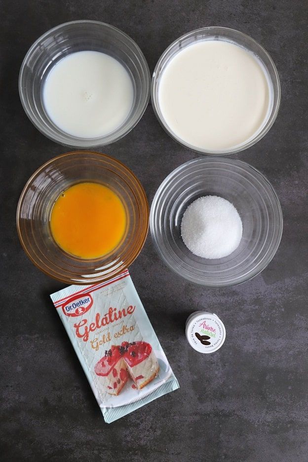 ingredients tonka-chocolate mini log cakes