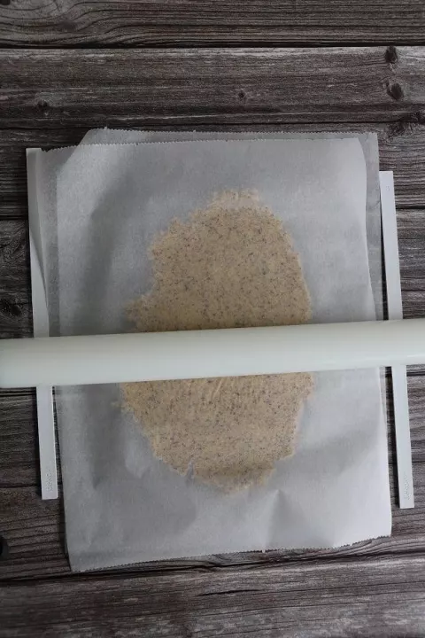 Dough being rolled out