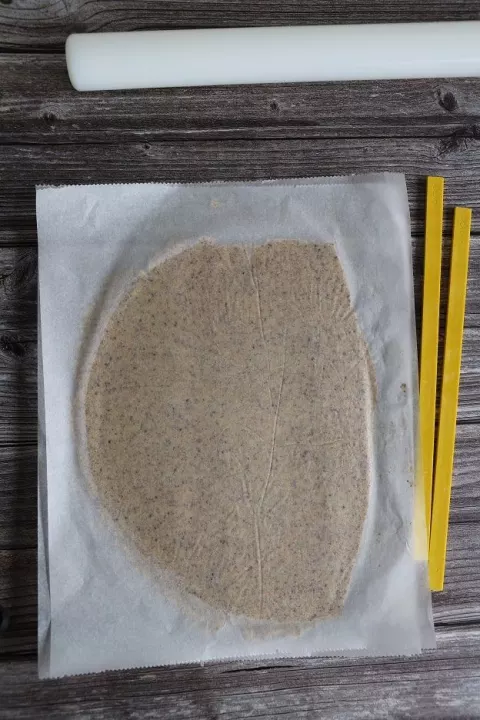 Rolled-out dough before freezing