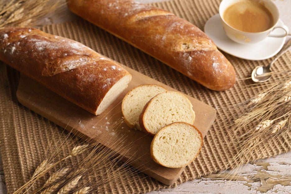 Crispy homemade French baguette