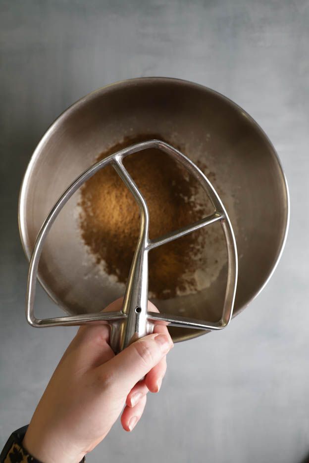Dry ingredients being mixed