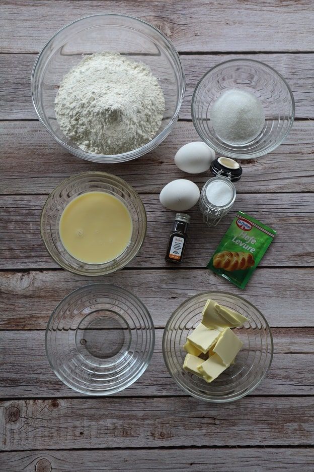 Cherry brioche ingredients