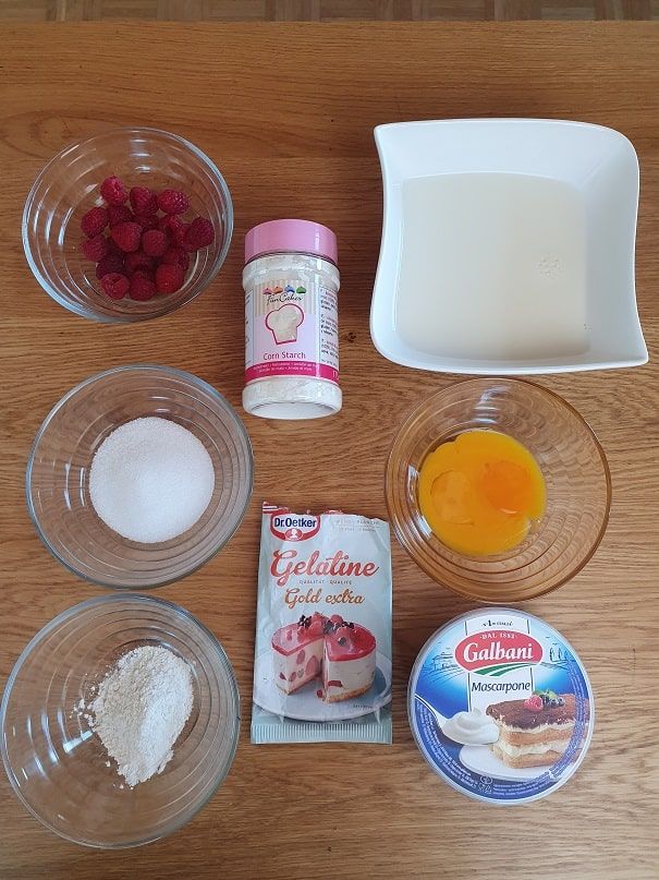 ingredienti eclairs al lampone