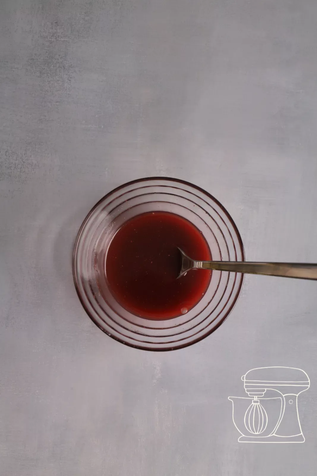 Deep red edible fake blood in the bowl