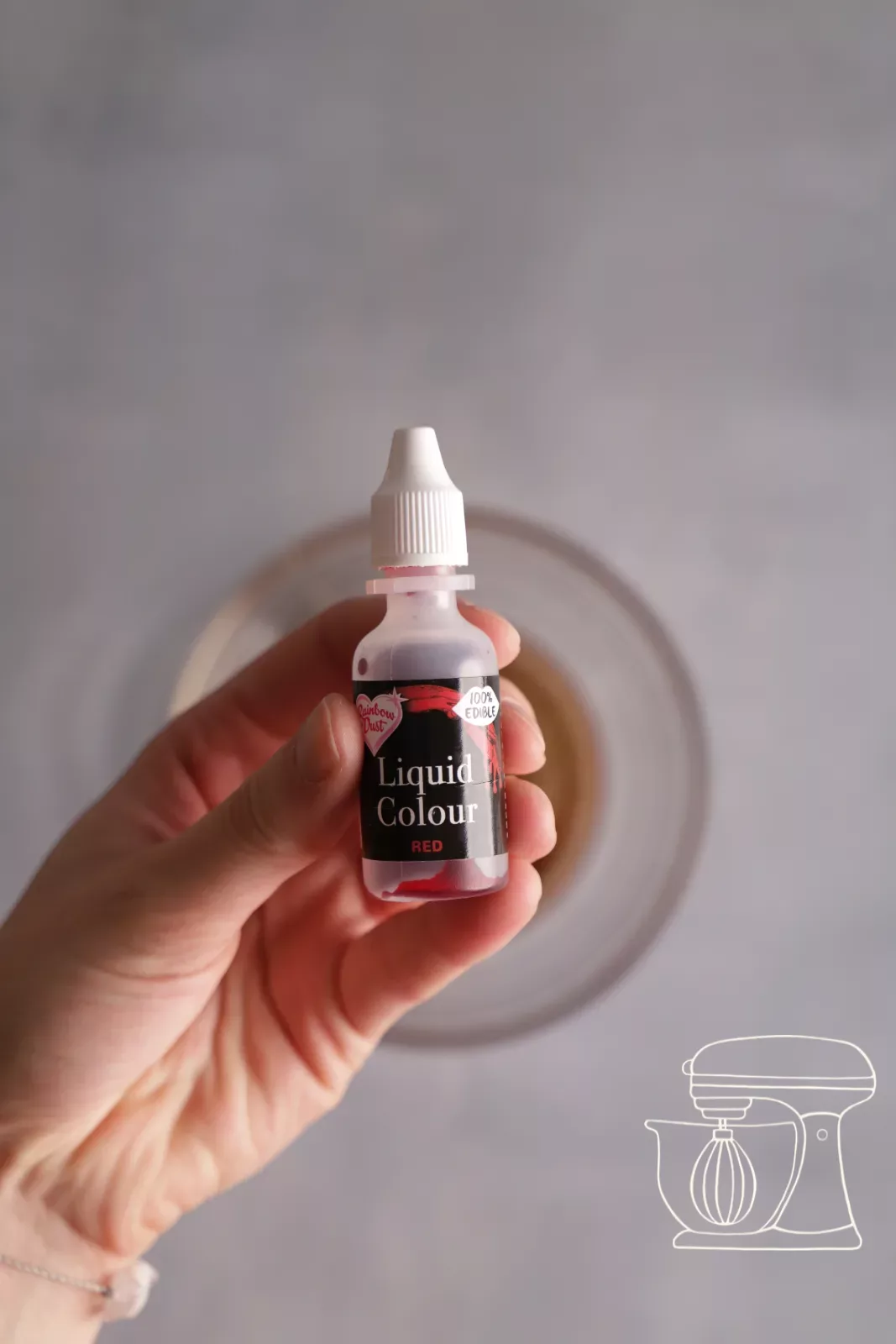 Fake blood with rum being stirred