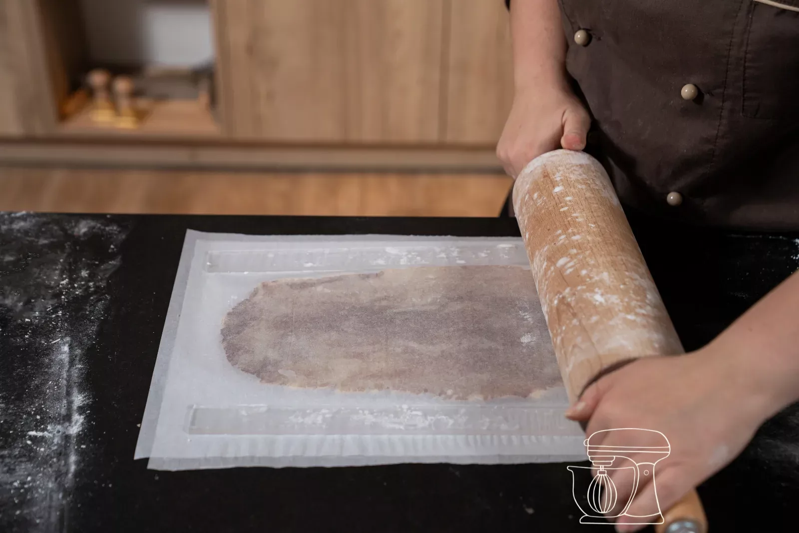 Stendere la pasta frolla marmorizzata