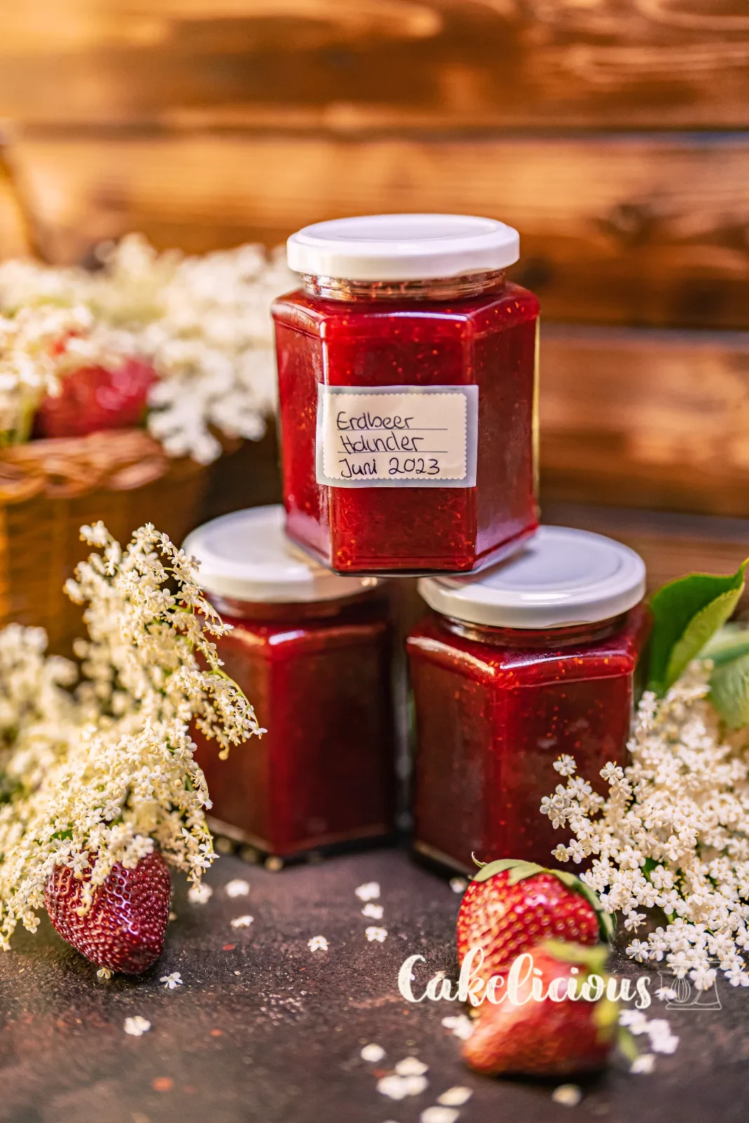 Making strawberry elderflower jam yourself