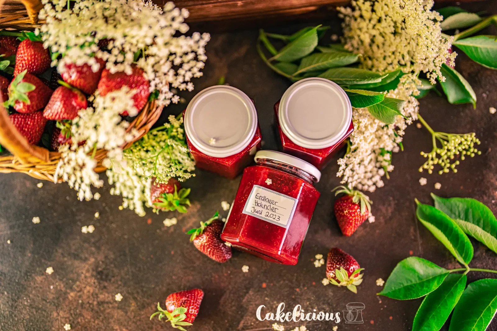 Making strawberry elderflower jam yourself
