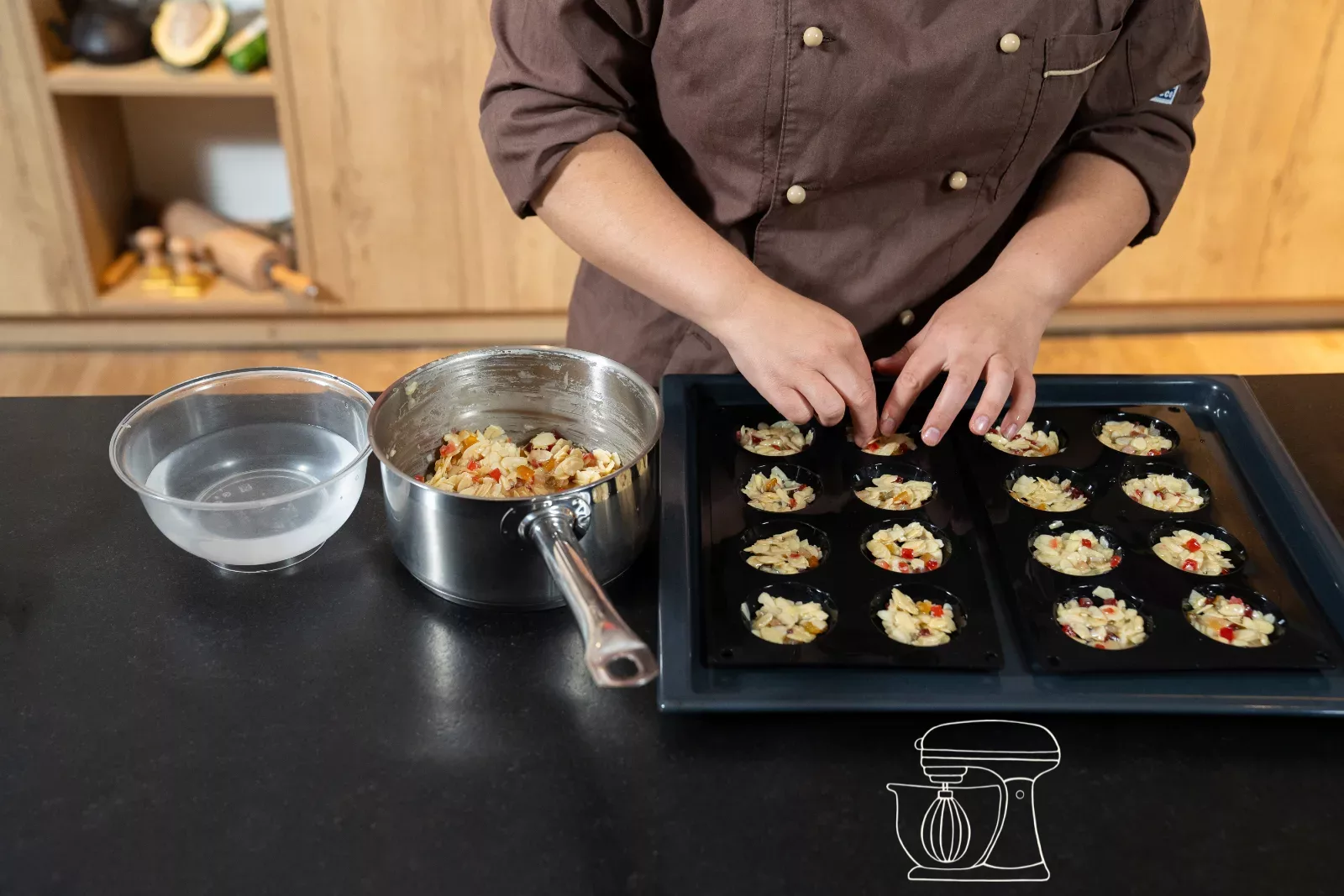 Florentins cuits dans le moule en silicone