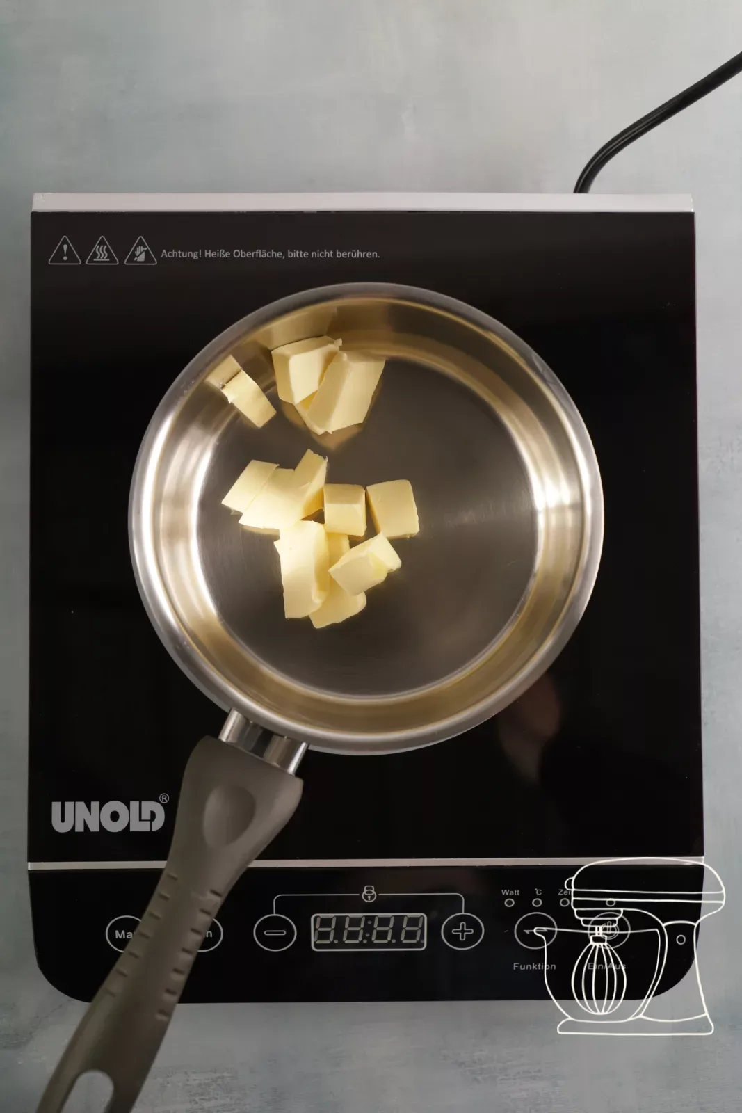 Butter melting in a pan for the browned butter
