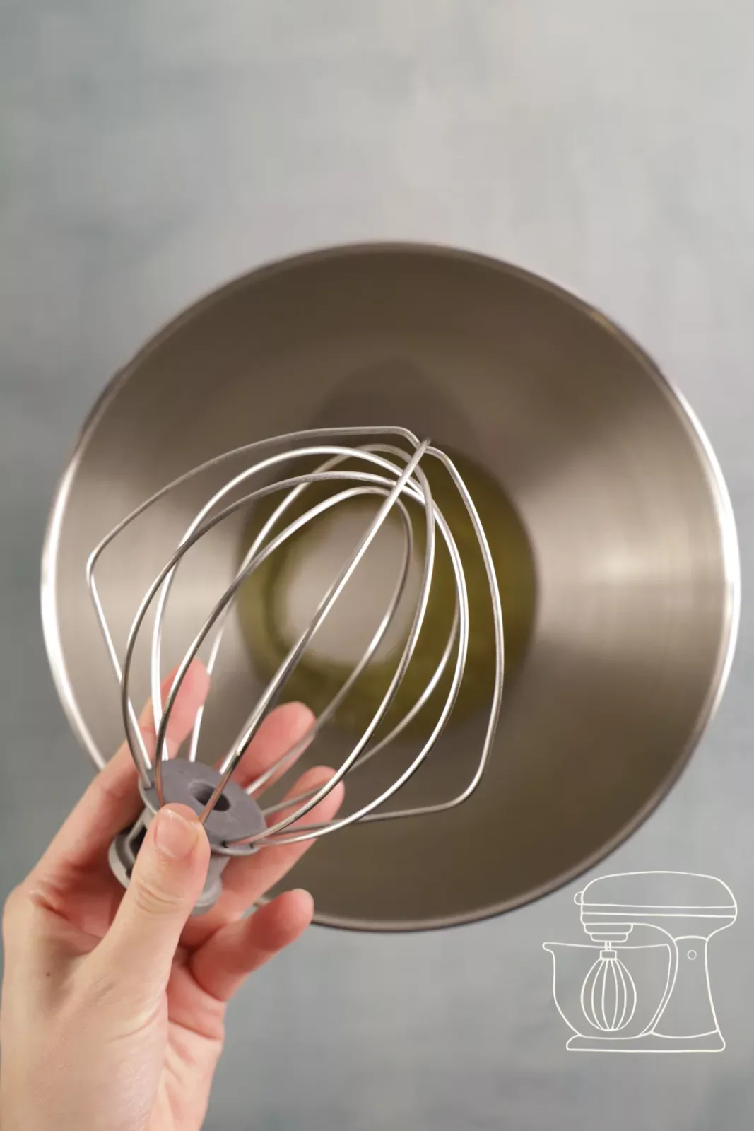 Egg white being whipped with the whisk
