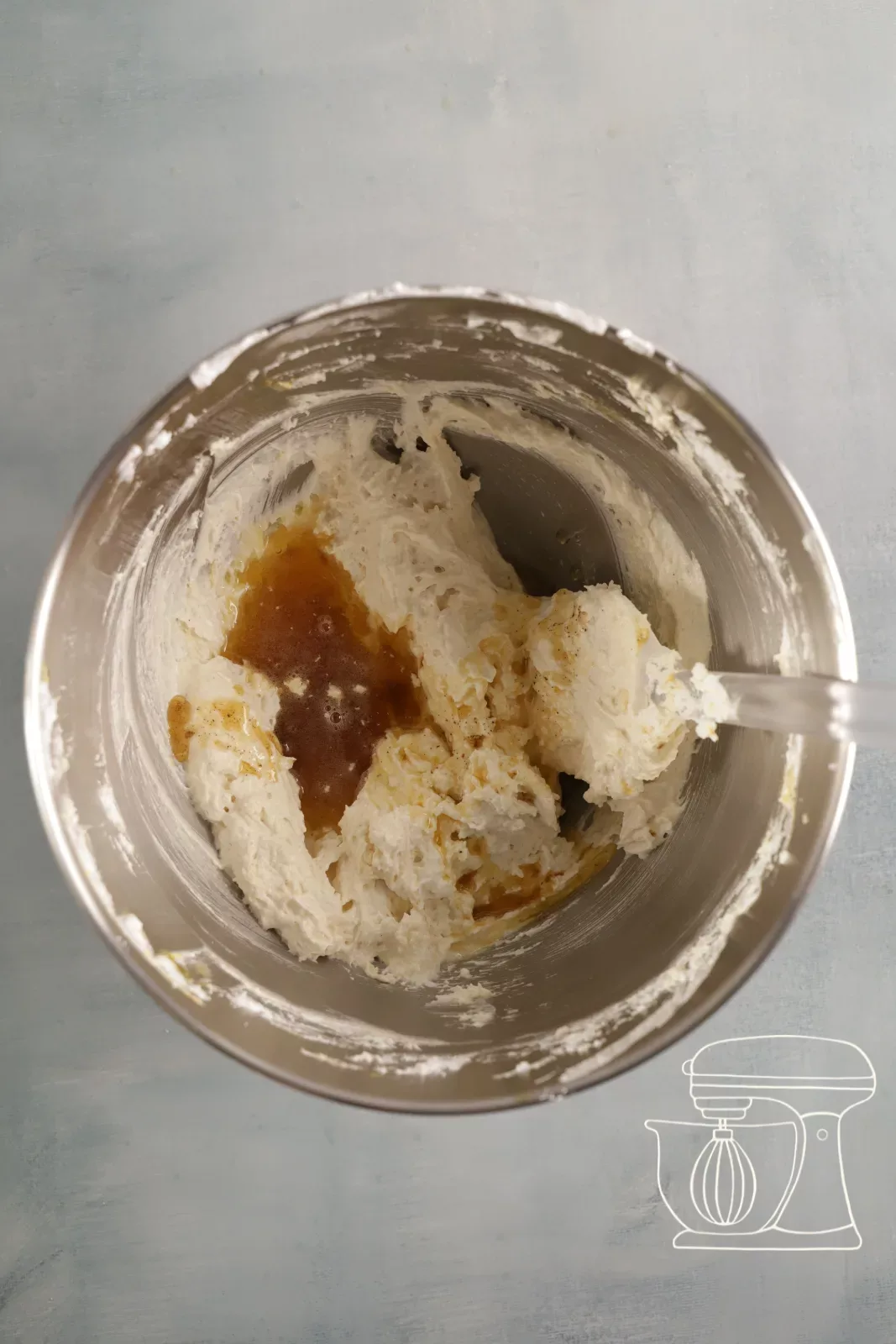 Finished Financier mixture in the mixing bowl