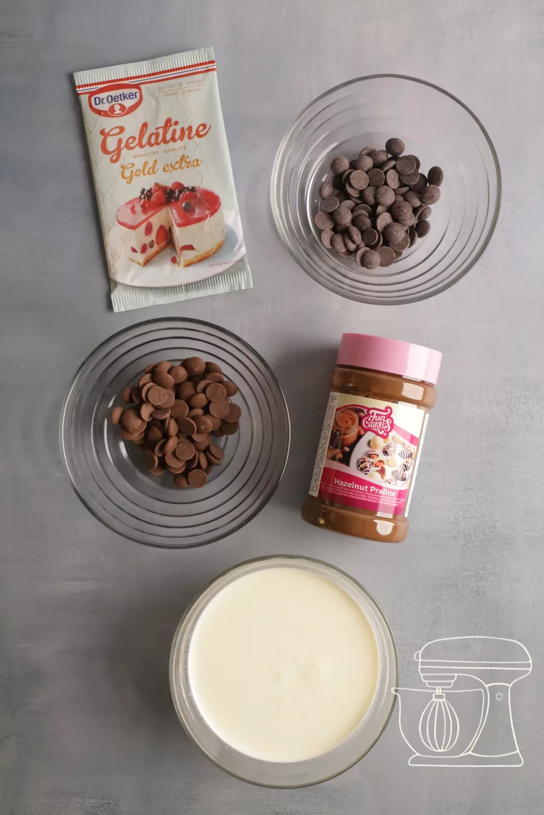 Gelatine leaf for the chocolate Ganache