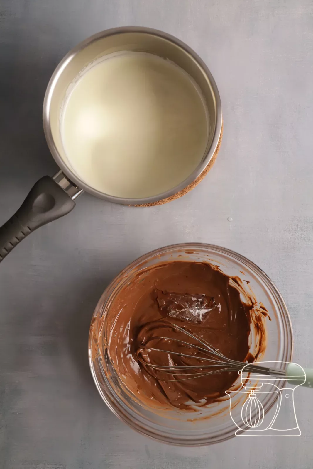 Full cream brought to the boil