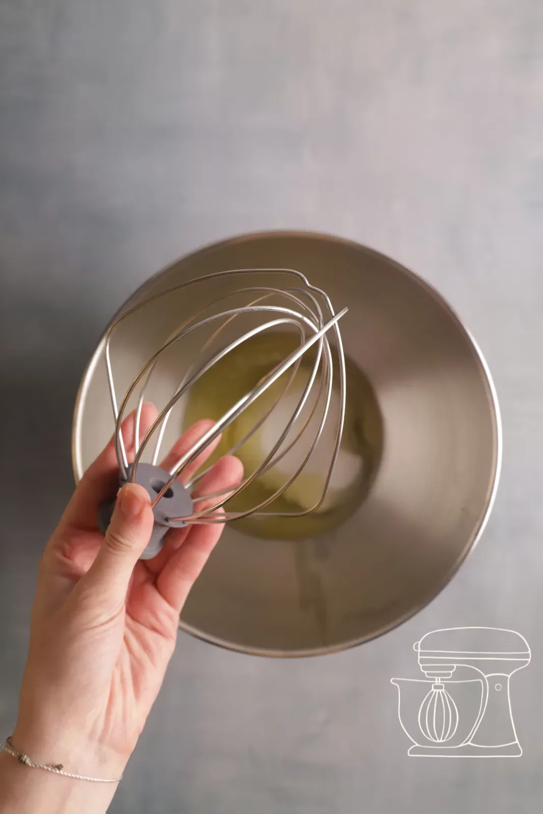 Egg white being beaten into meringue