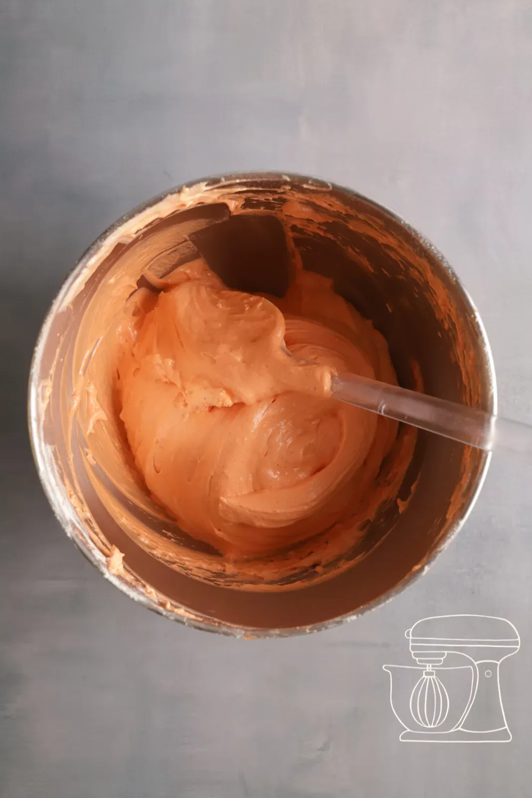 Smooth, orange sponge batter