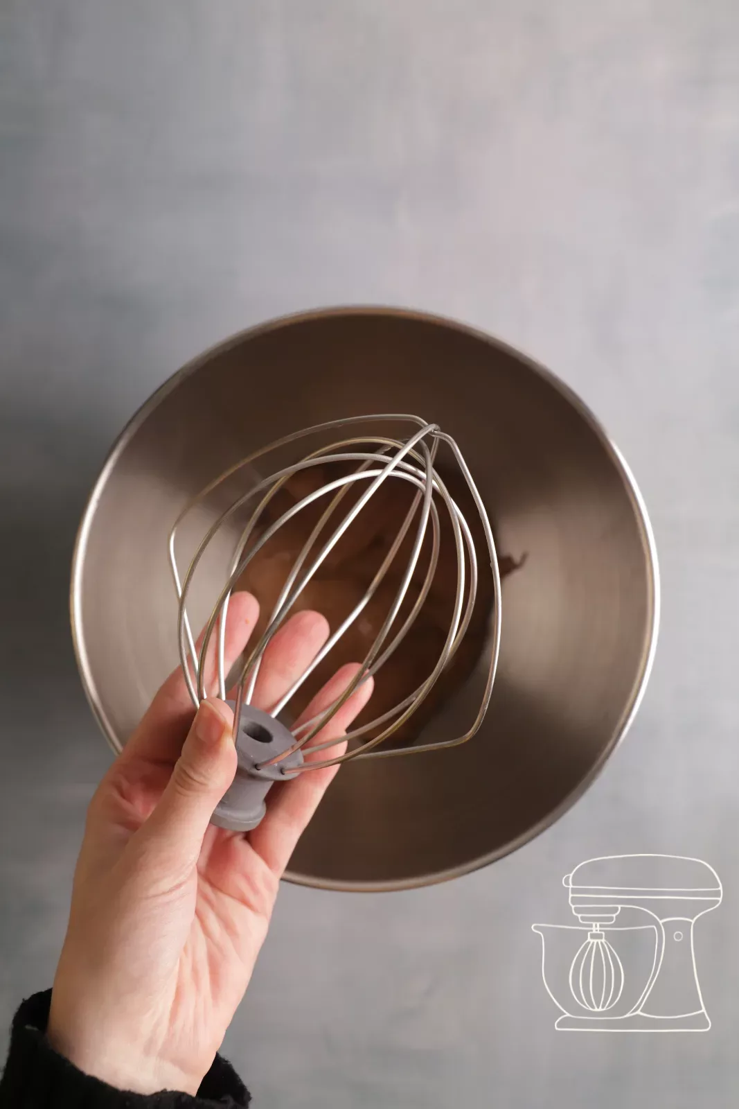 Ganache being whipped with the Whisk