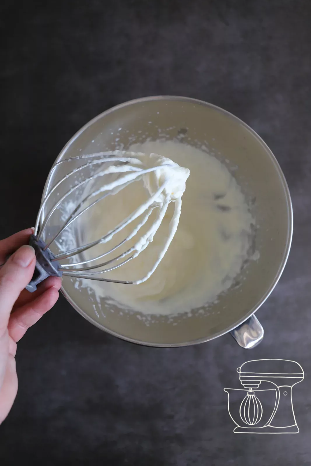 Cream being lightly whipped