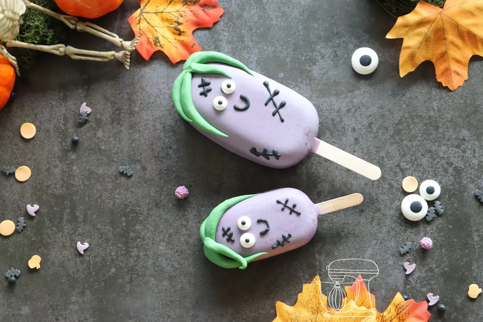Finished zombie cakesicle