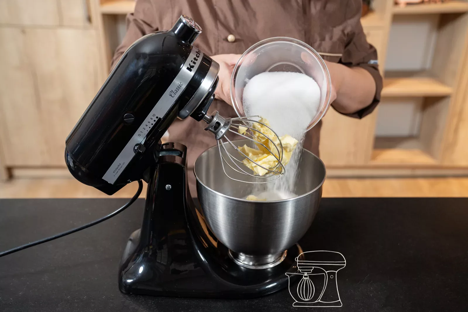 Zucker zur Margarine geben