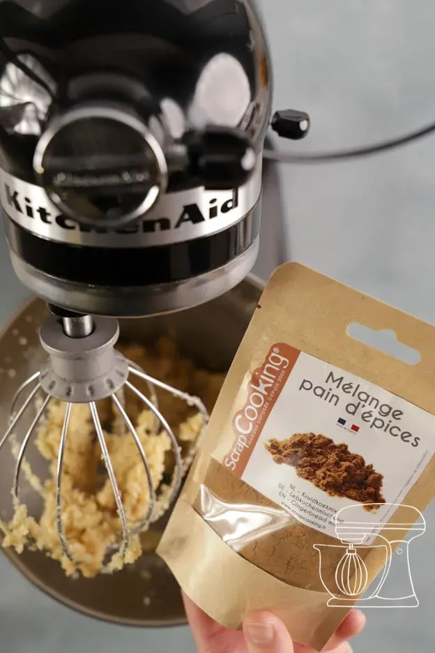 Gingerbread spice is added to the sugar and butter mixture