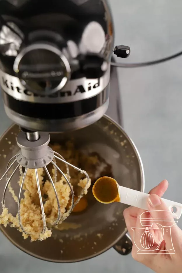 Mixture is stirred with the whisk
