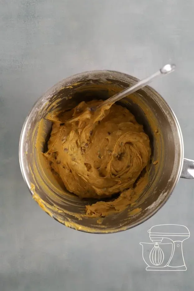 Brownie batter with chocolate chips