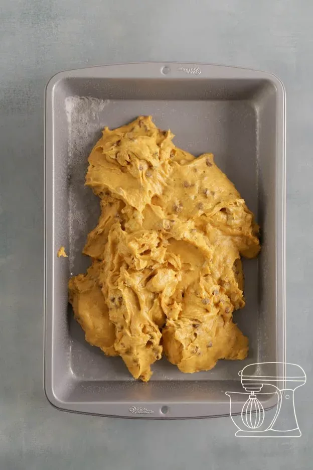 Batter being spread with the Dough scraper