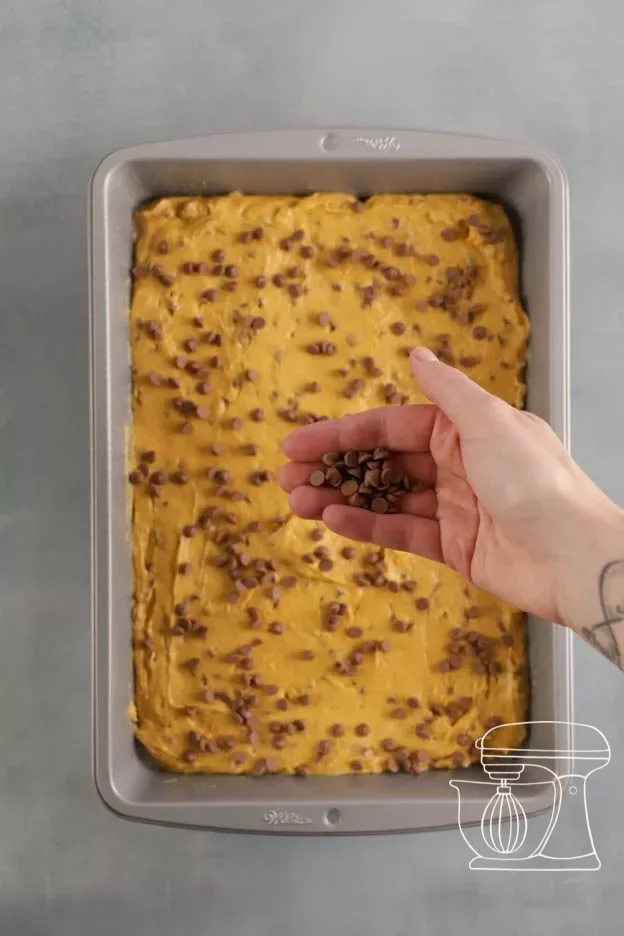 Pumpkin brownies in the oven