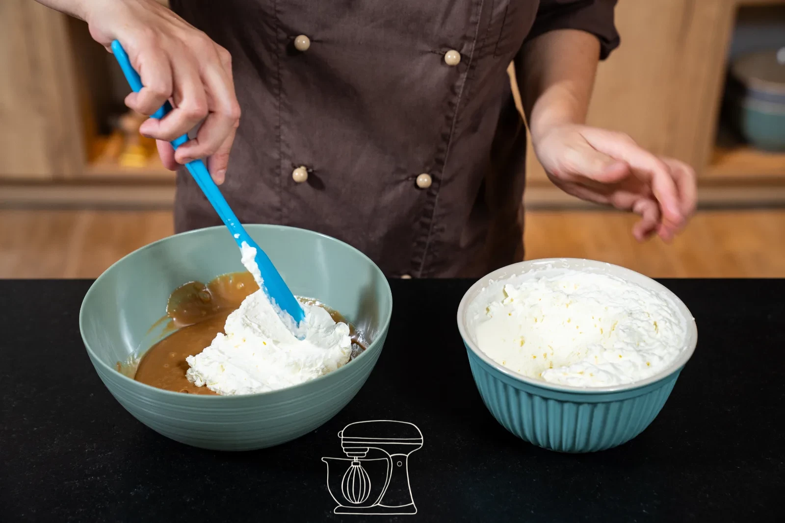 Fold in the cream and work in the walnuts