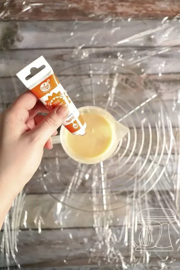 Orange mirror glaze ready for glazing