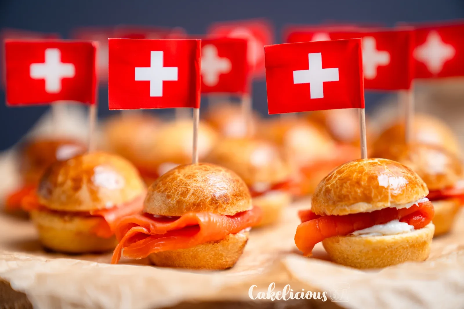 Mini salmon rolls – Brioche with horseradish cream and smoked salmon
