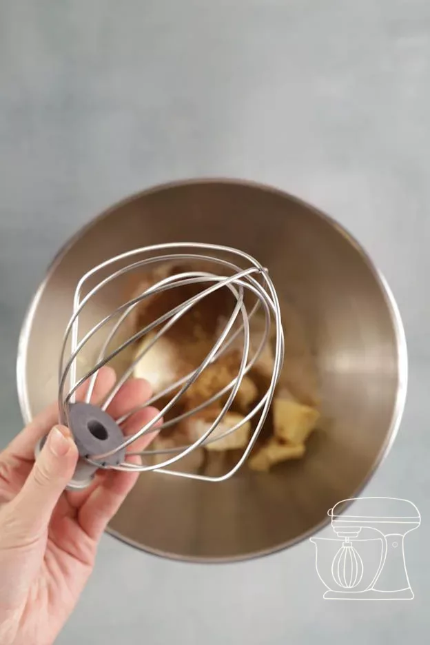 Spiced butter mixture being stirred with the Whisk