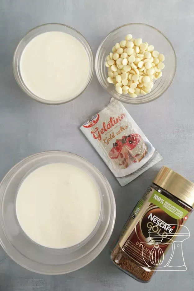 Ingrédients pour la ganache mocca
