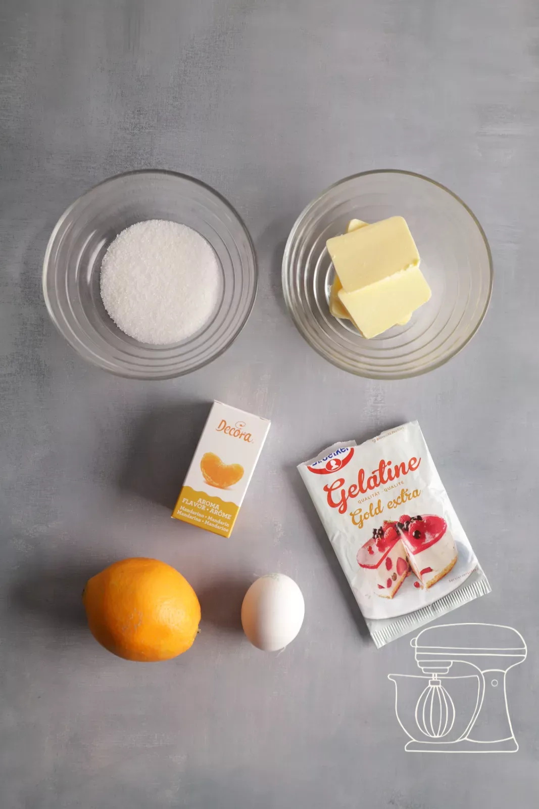 Ingredienti per la crema all'arancia