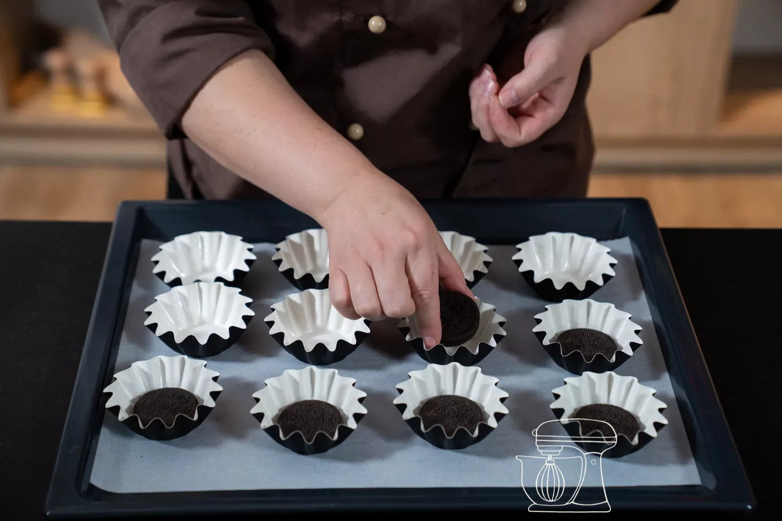 Ein Oreo in jedes Förmchen