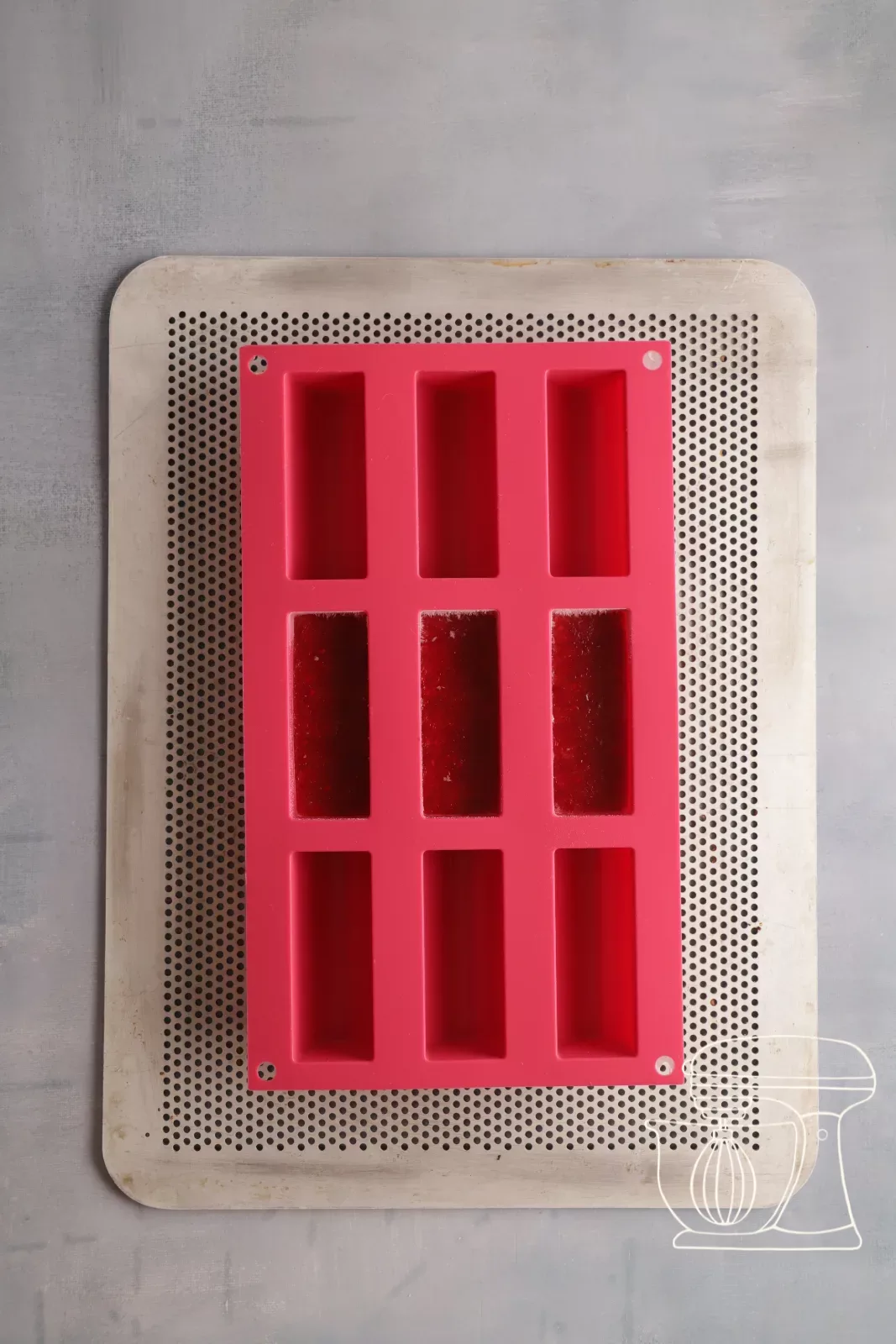 Pouring the mousse into the mould