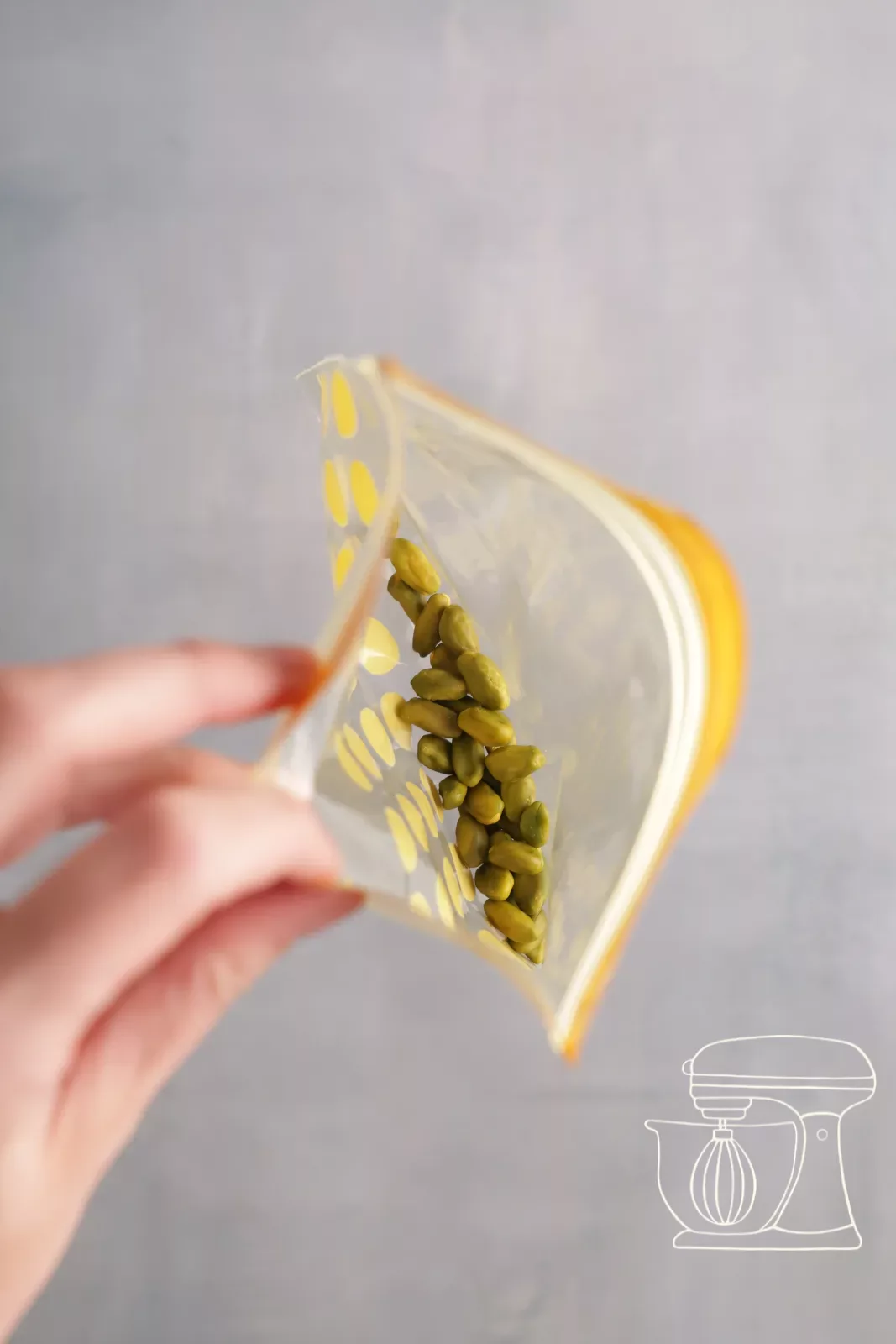 Putting pistachios into the bag