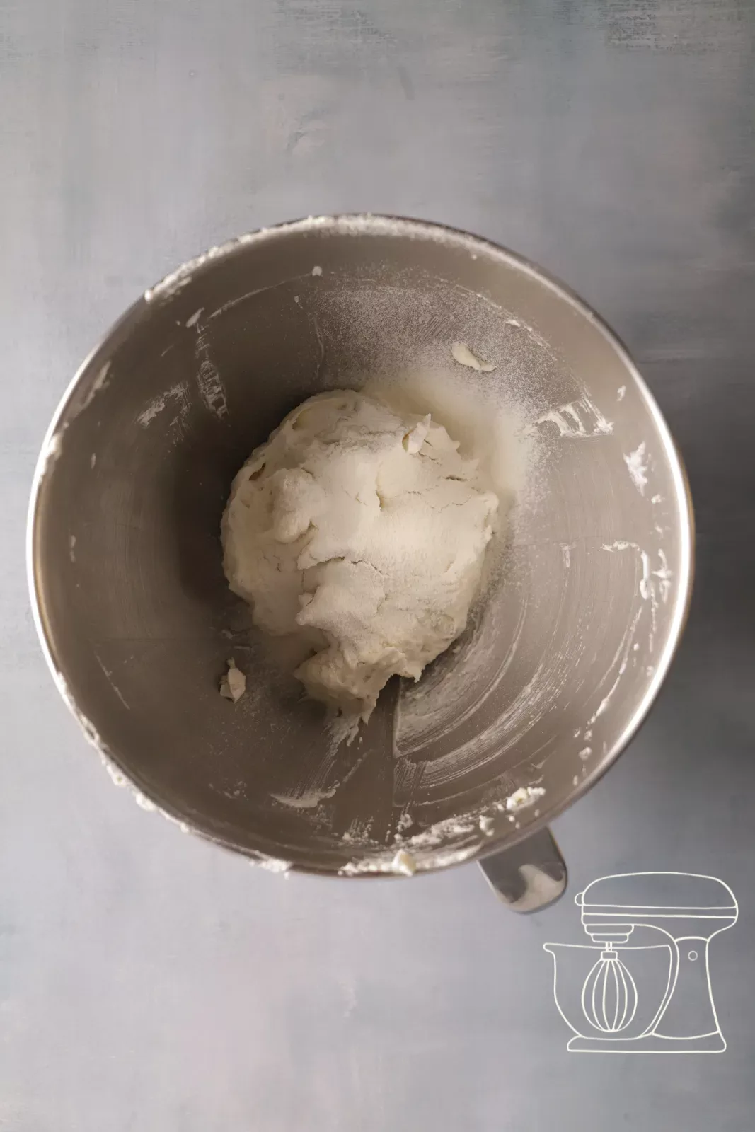 Dough in the mixing bowl