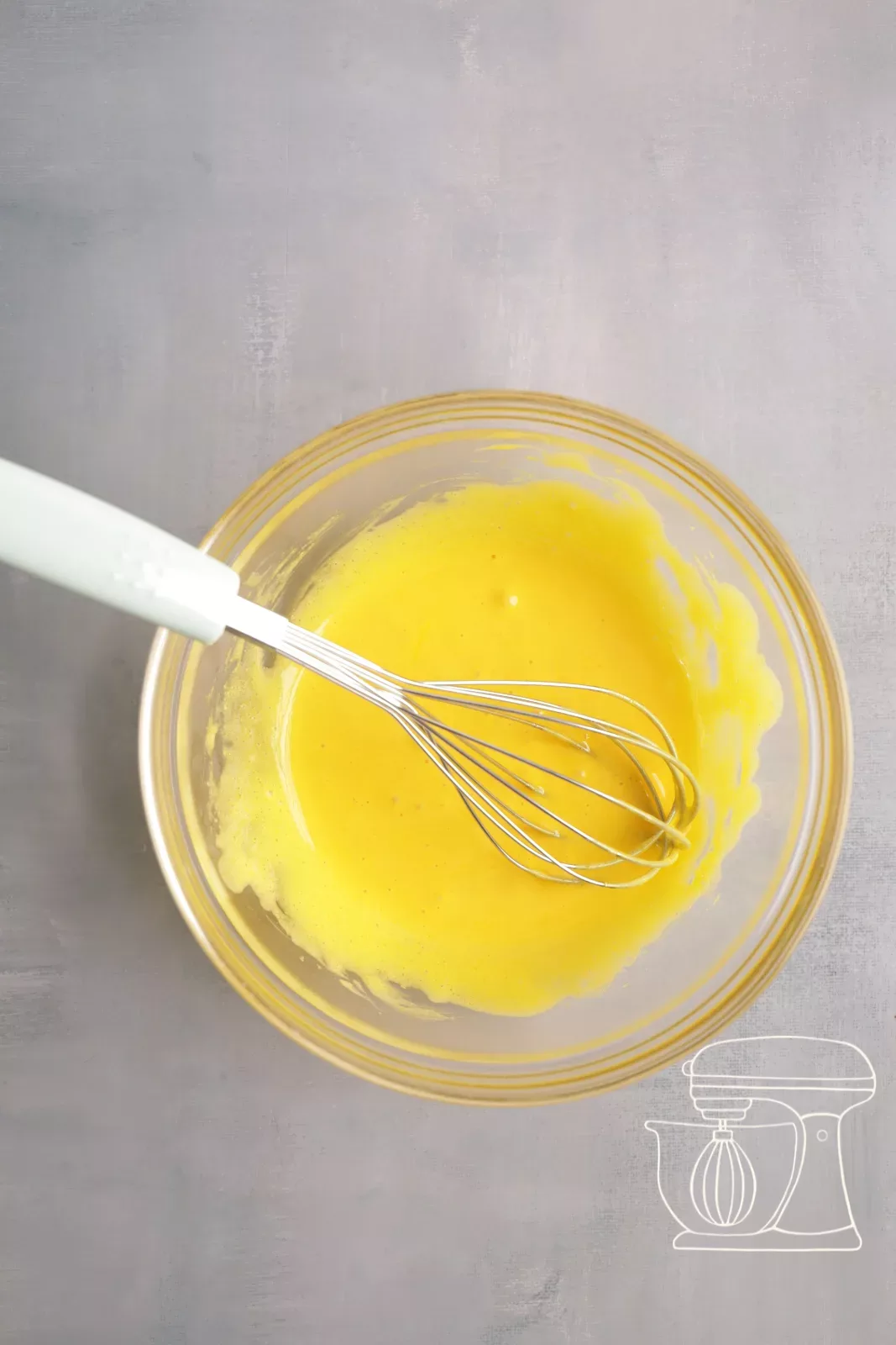 Egg yolk mixture whisked until pale