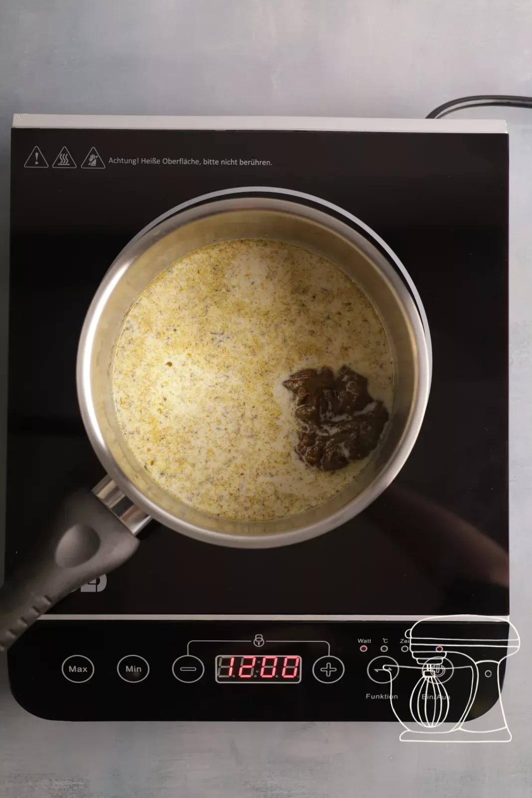 Heating the pistachio milk
