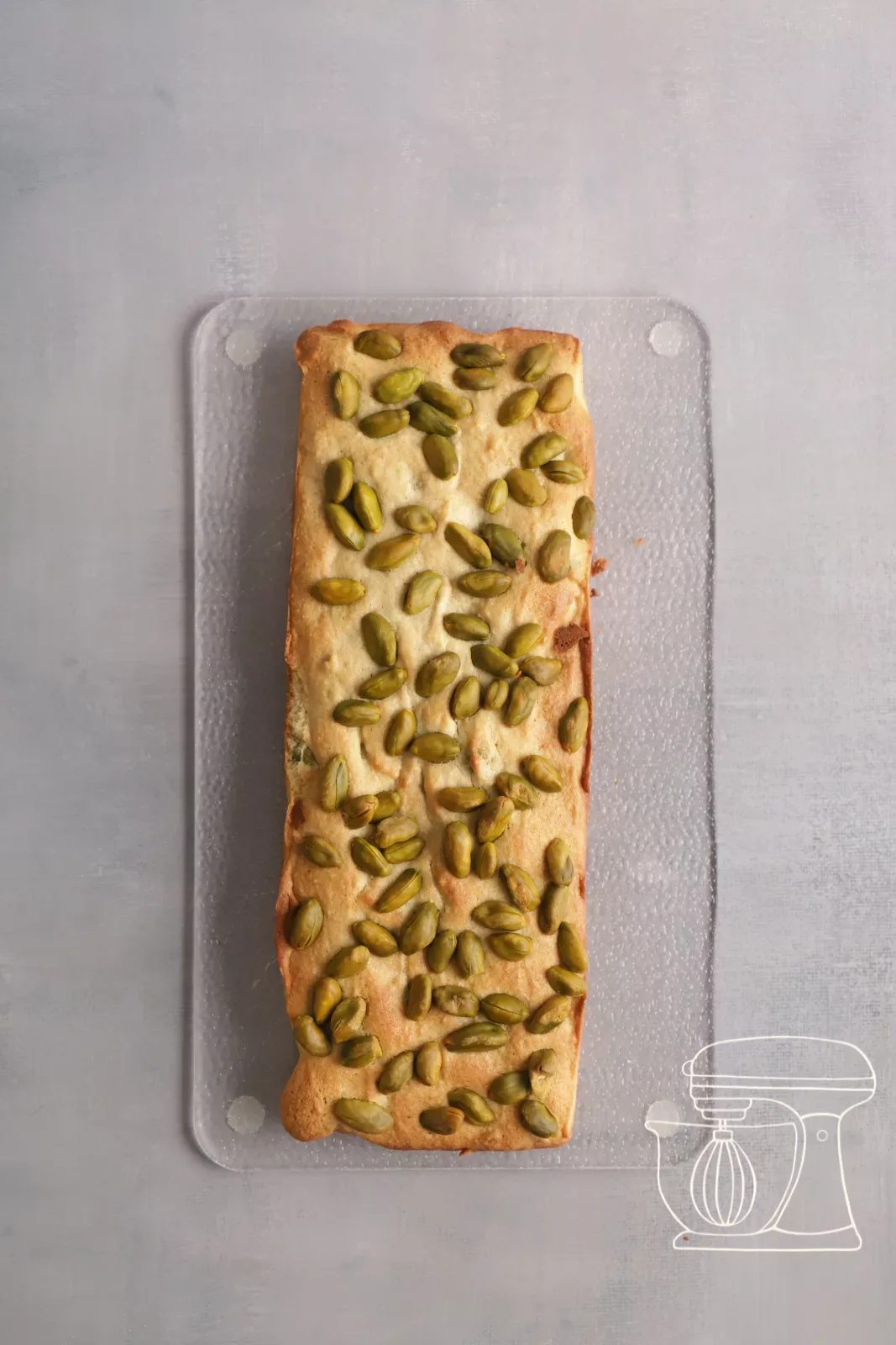 Financier on the cutting board