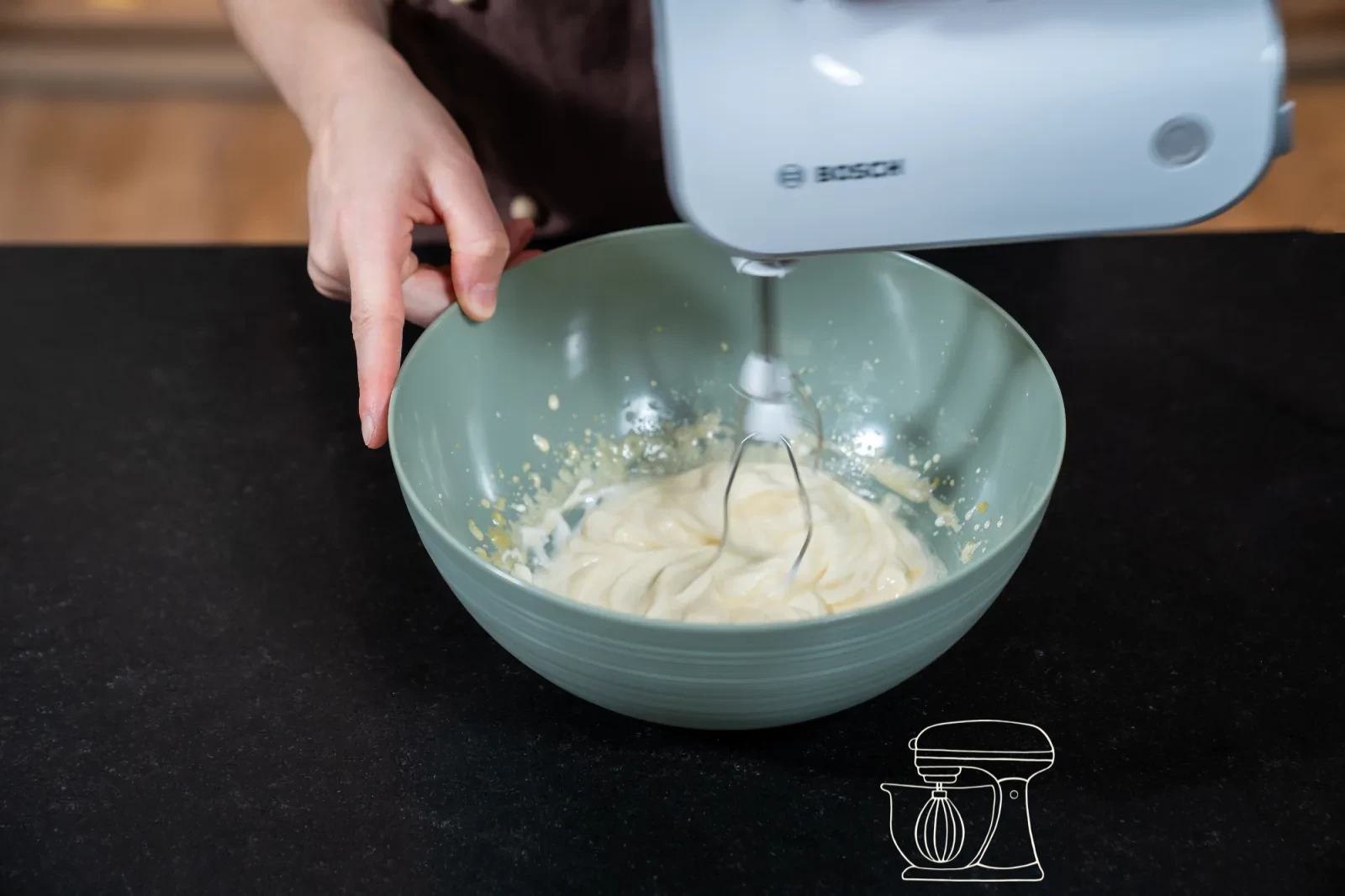 Stirring in and melting the gelatine
